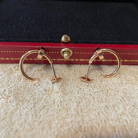 CARTIER Juste Un Clou 18k RG Earrings - Picture 6 of 10